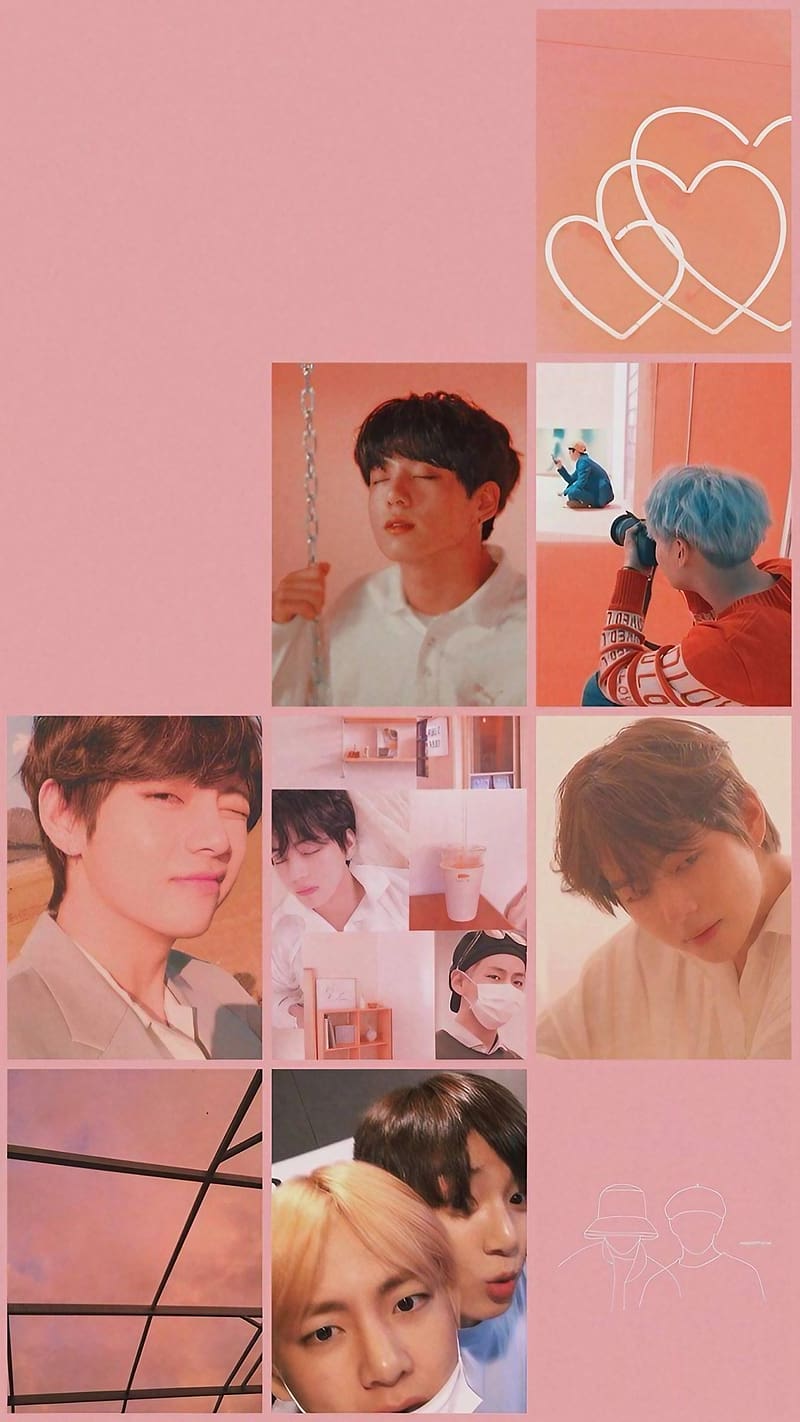 Aesthetic Bts, Pink Collage, kpop, korean singer, HD phone wallpaper - Pink collage