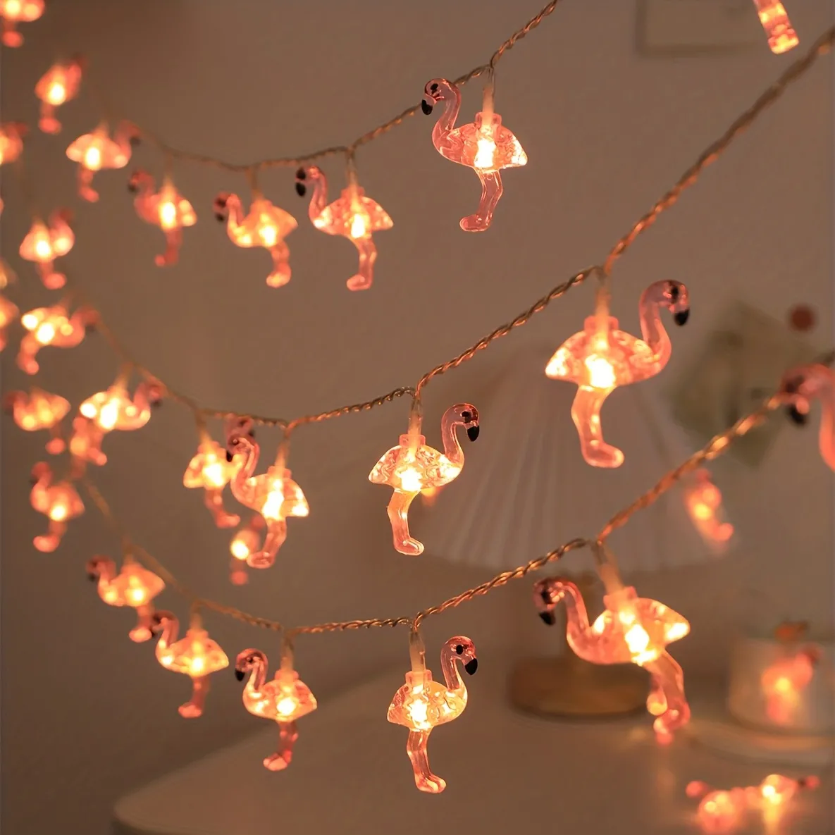 Flamingo String Lights Operated 10 20 Leds For Summer Decor, Parties, Birthdays, Weddings, And Christmas Outdoor Use