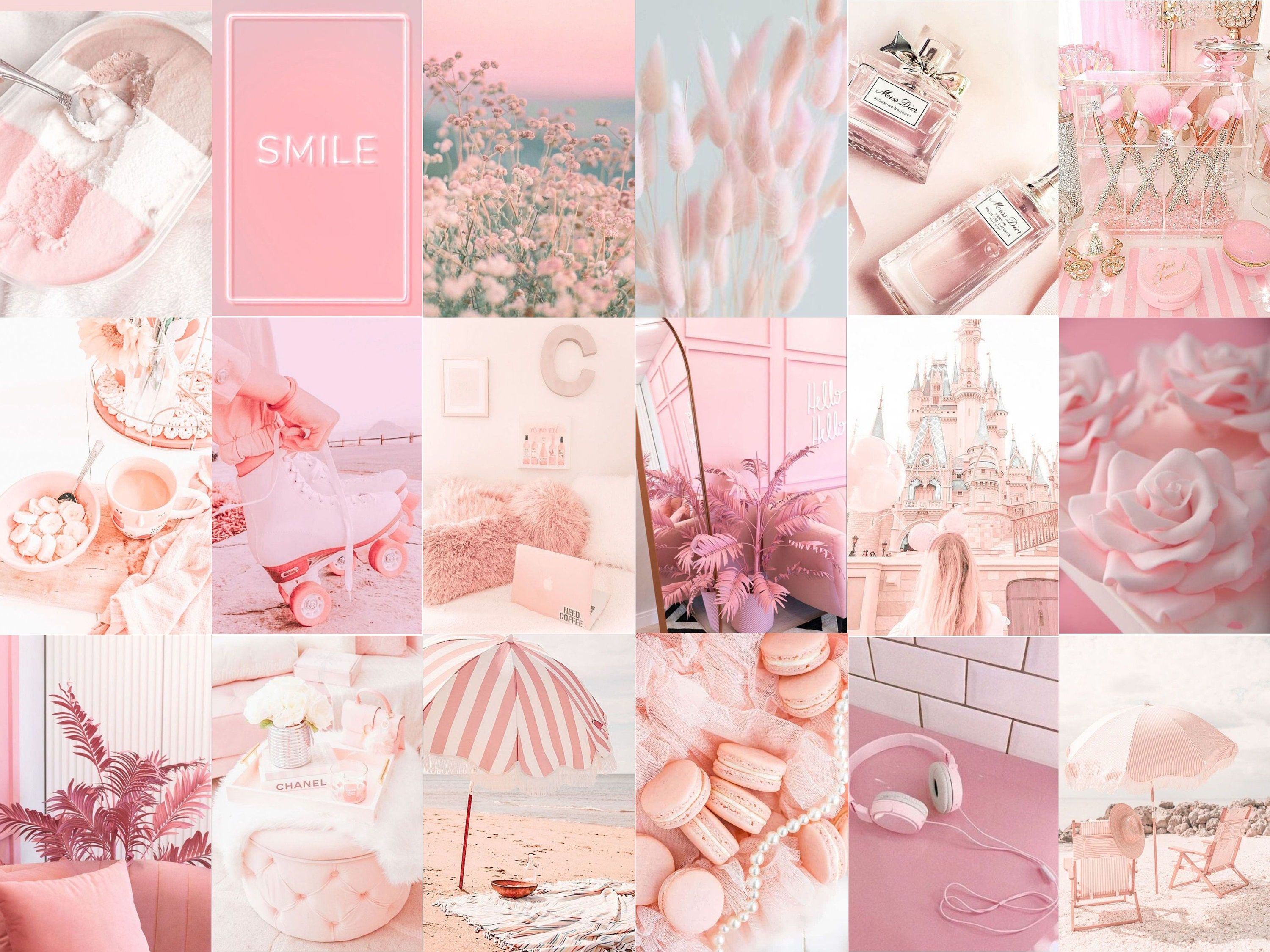 A collage of pink aesthetic pictures - Pink collage
