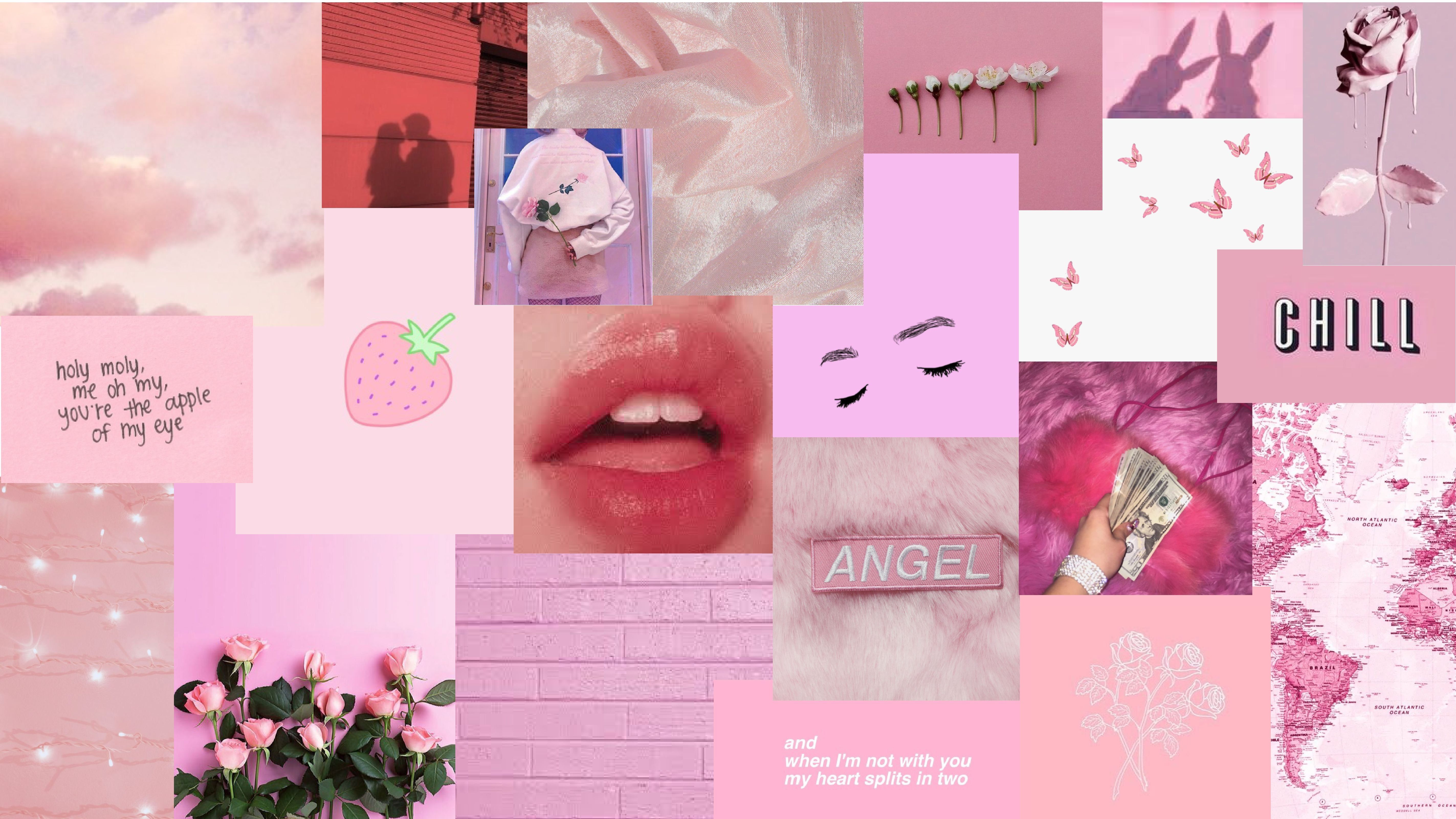 A collage of pink aesthetic pictures - Pink collage, soft pink