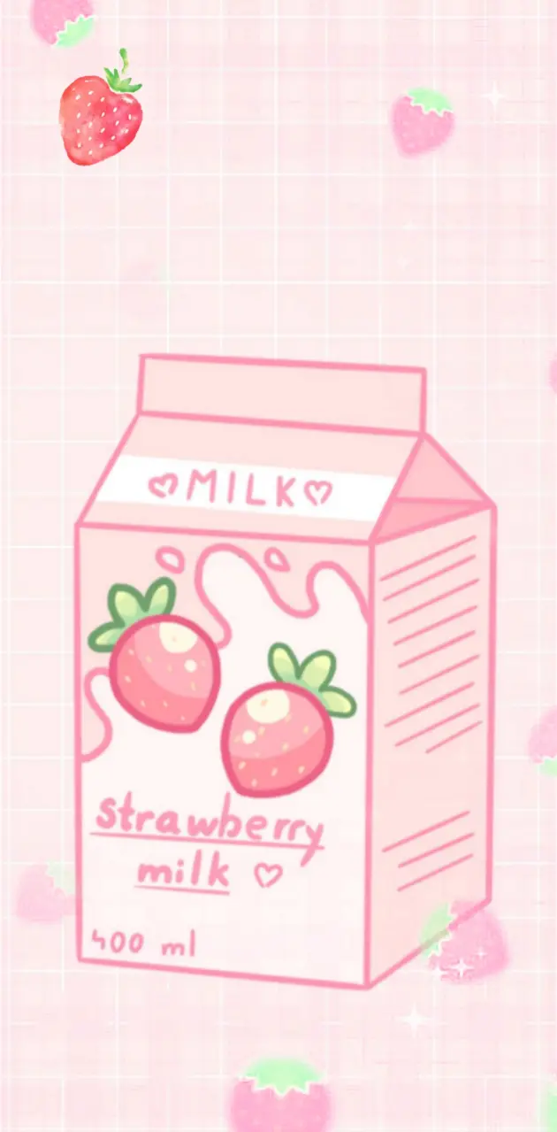 Cute strawberry milk wallpaper