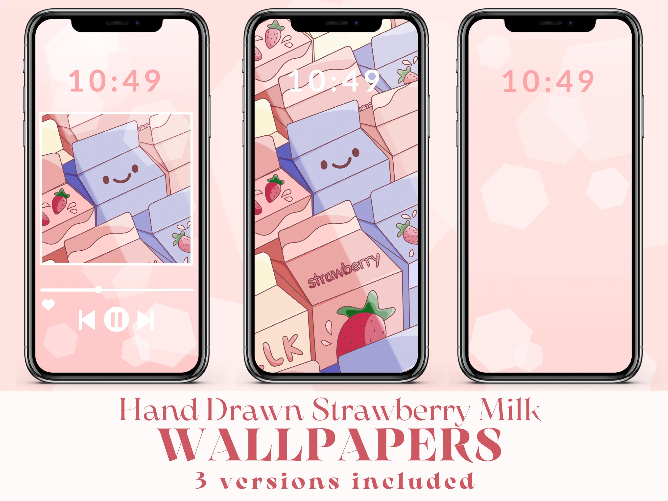 Ios 14 Strawberry Milk App Icon Anime Phone Wallpaper