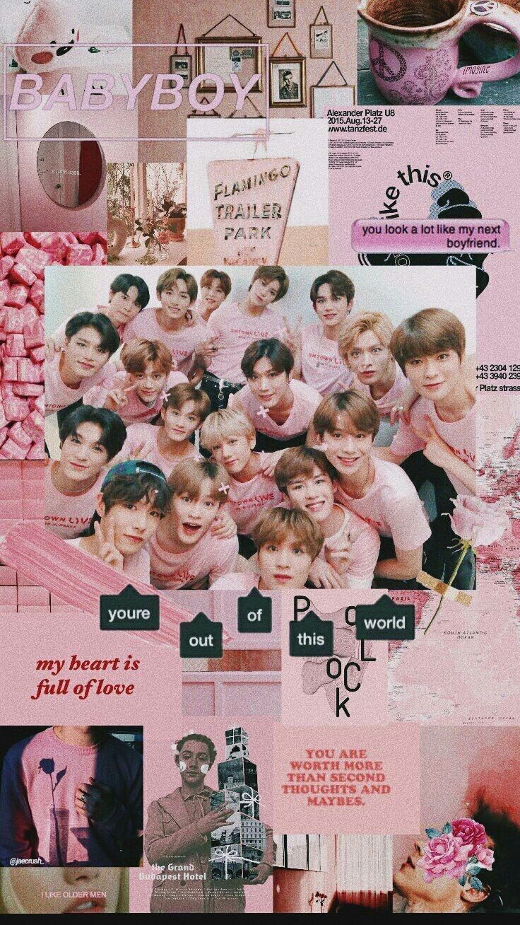 Pink aesthetic wallpaper, kpop wallpaper, stray kids wallpaper, stray kids aesthetic, stray kids lockscreen - NCT