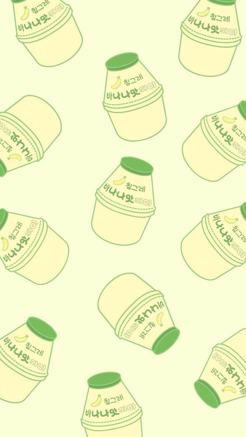 A pattern of green and white yogurt containers - Milk