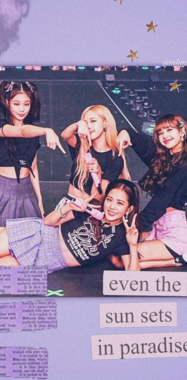 A purple photo with blackpink in it - BLACKPINK