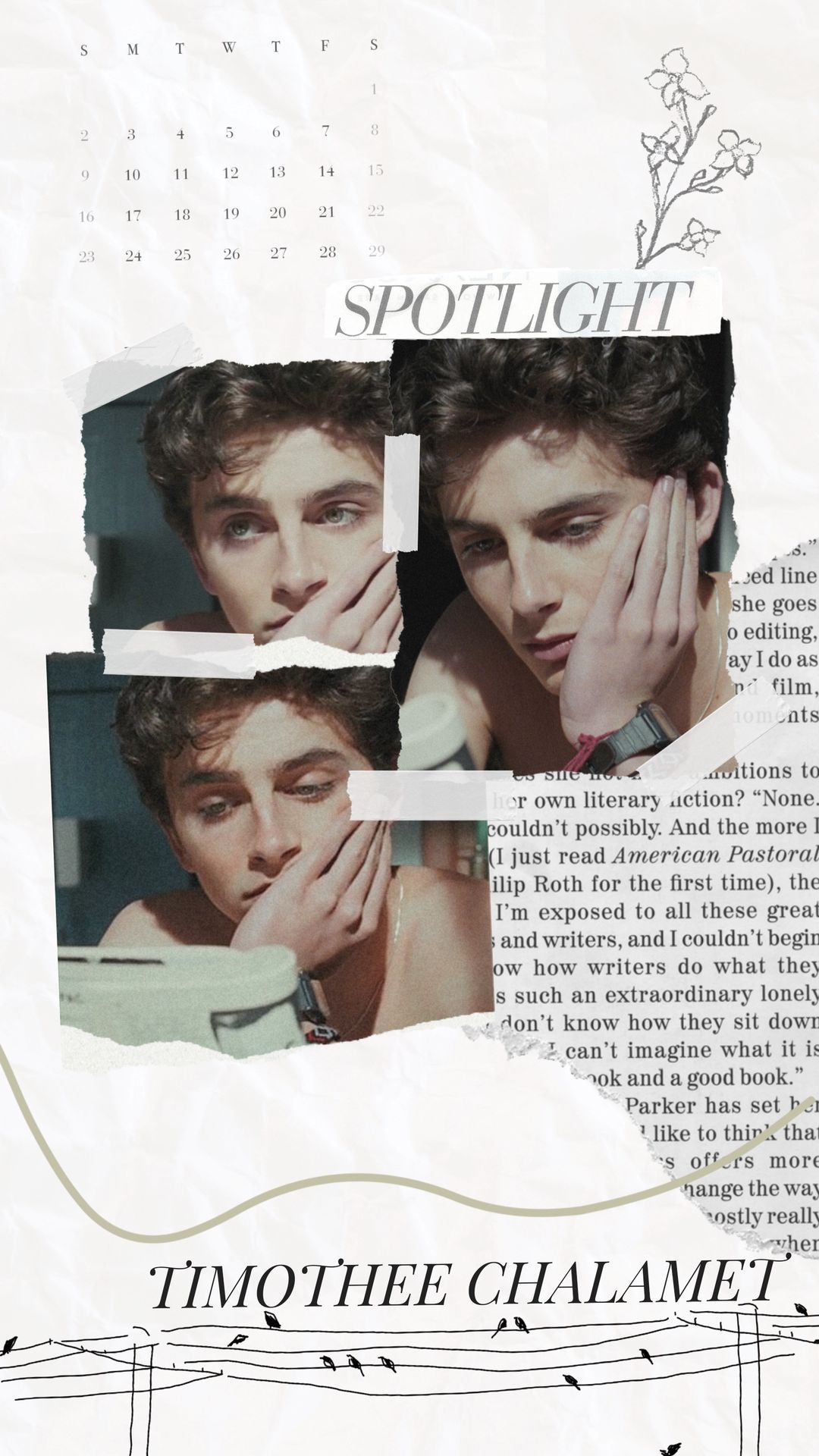 A collage of Timothee Chalamet with the title 