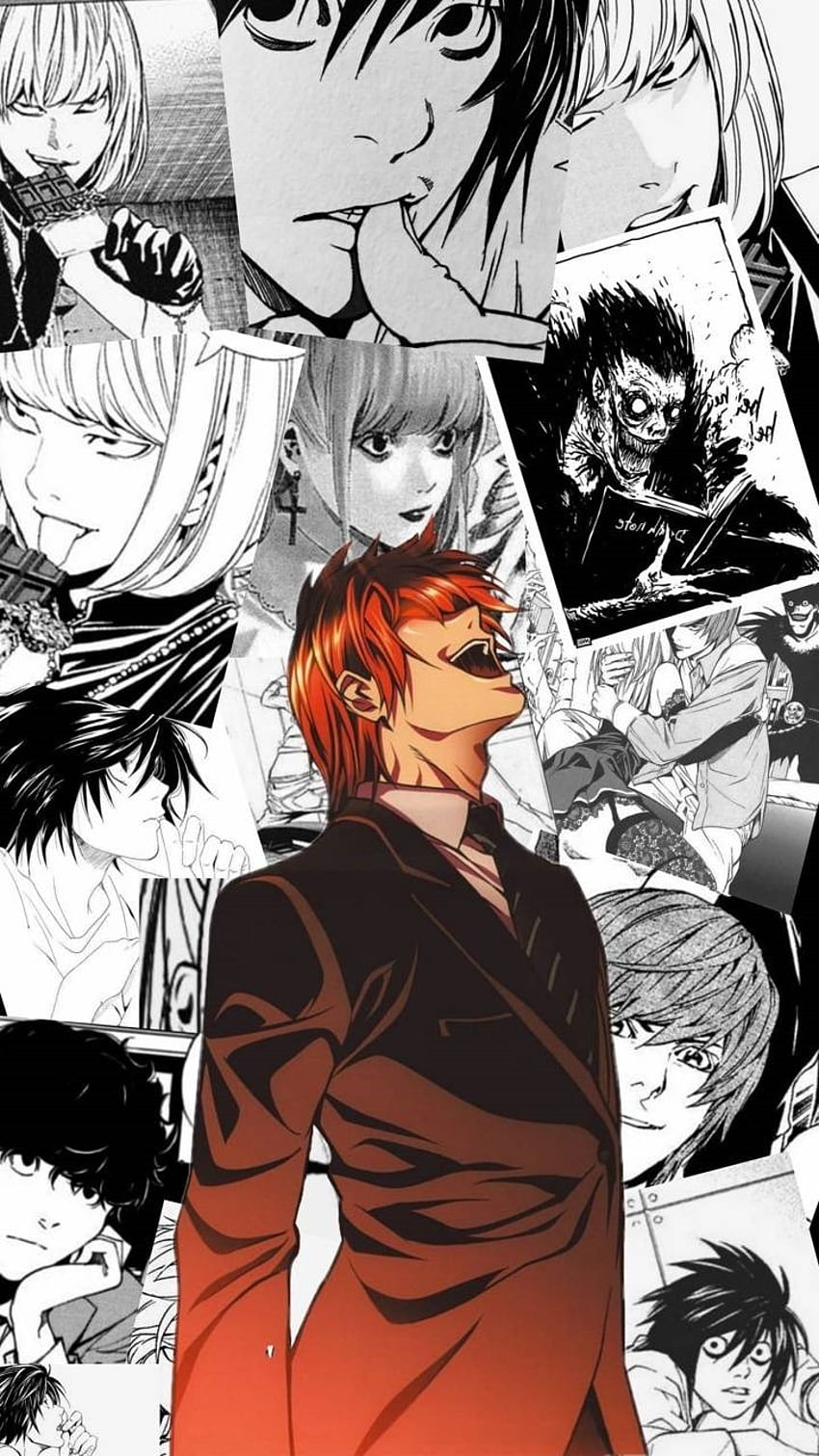 A collage of Death Note characters, including Light, Misa, and L. - Death Note