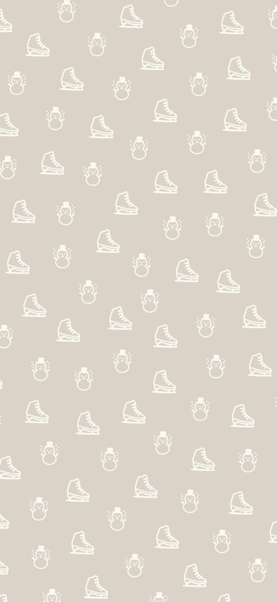A phone wallpaper with a pattern of ice skates, mittens, and a thermos - Emoji