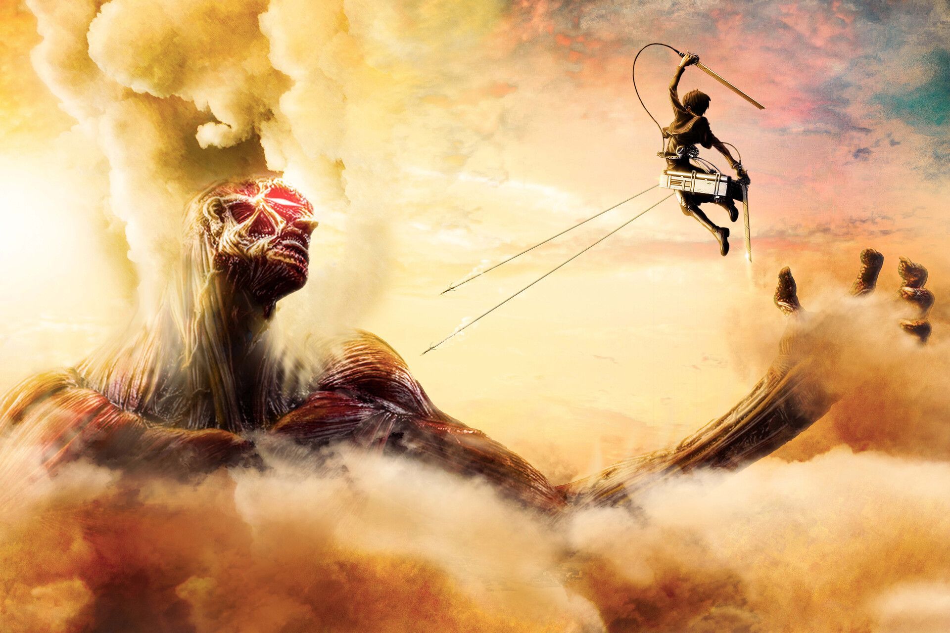 Eren and the Attack on Titan wallpaper 1920x1200 - Attack On Titan