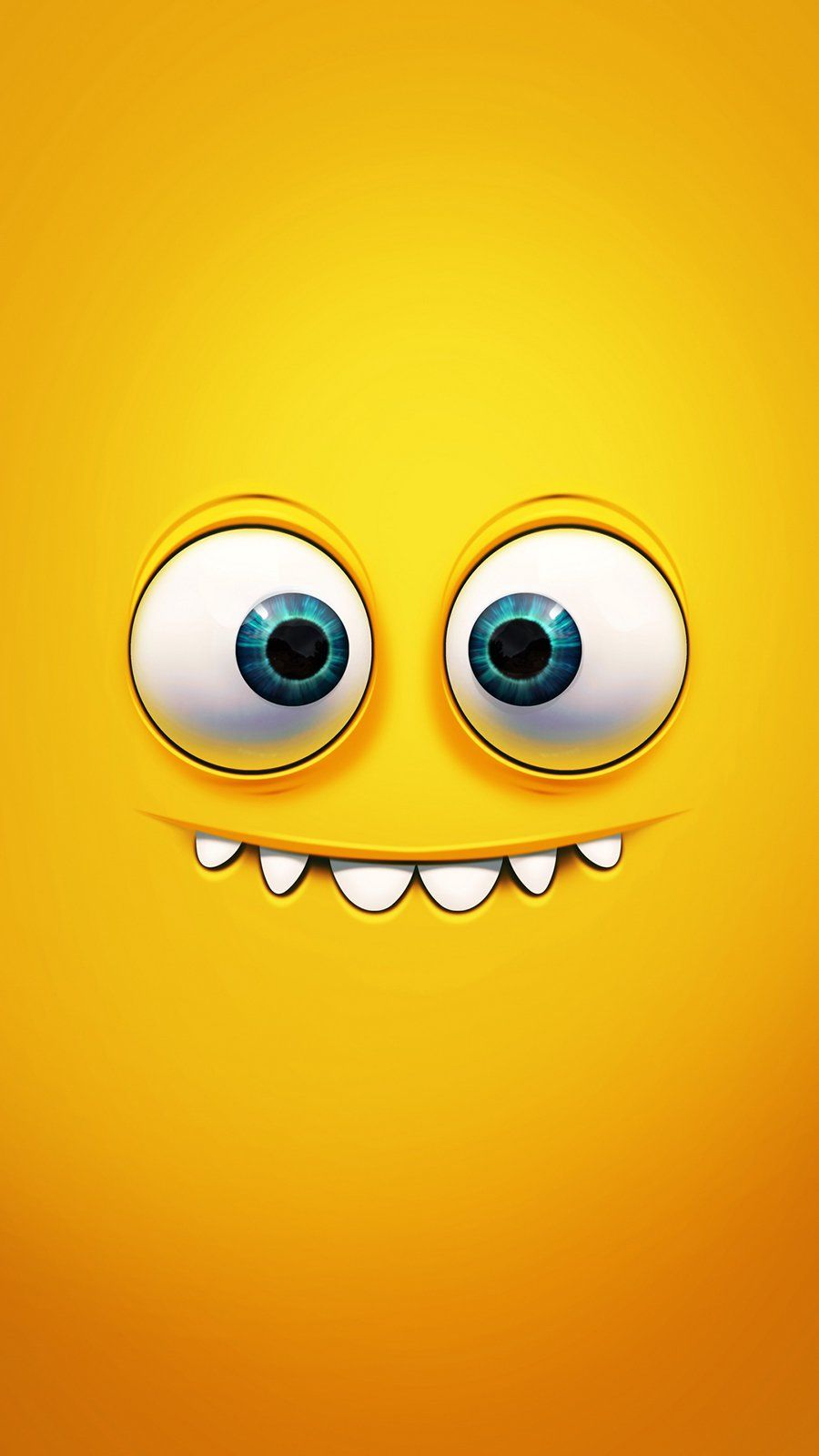 Yellow monster with big eyes and a smile - Emoji