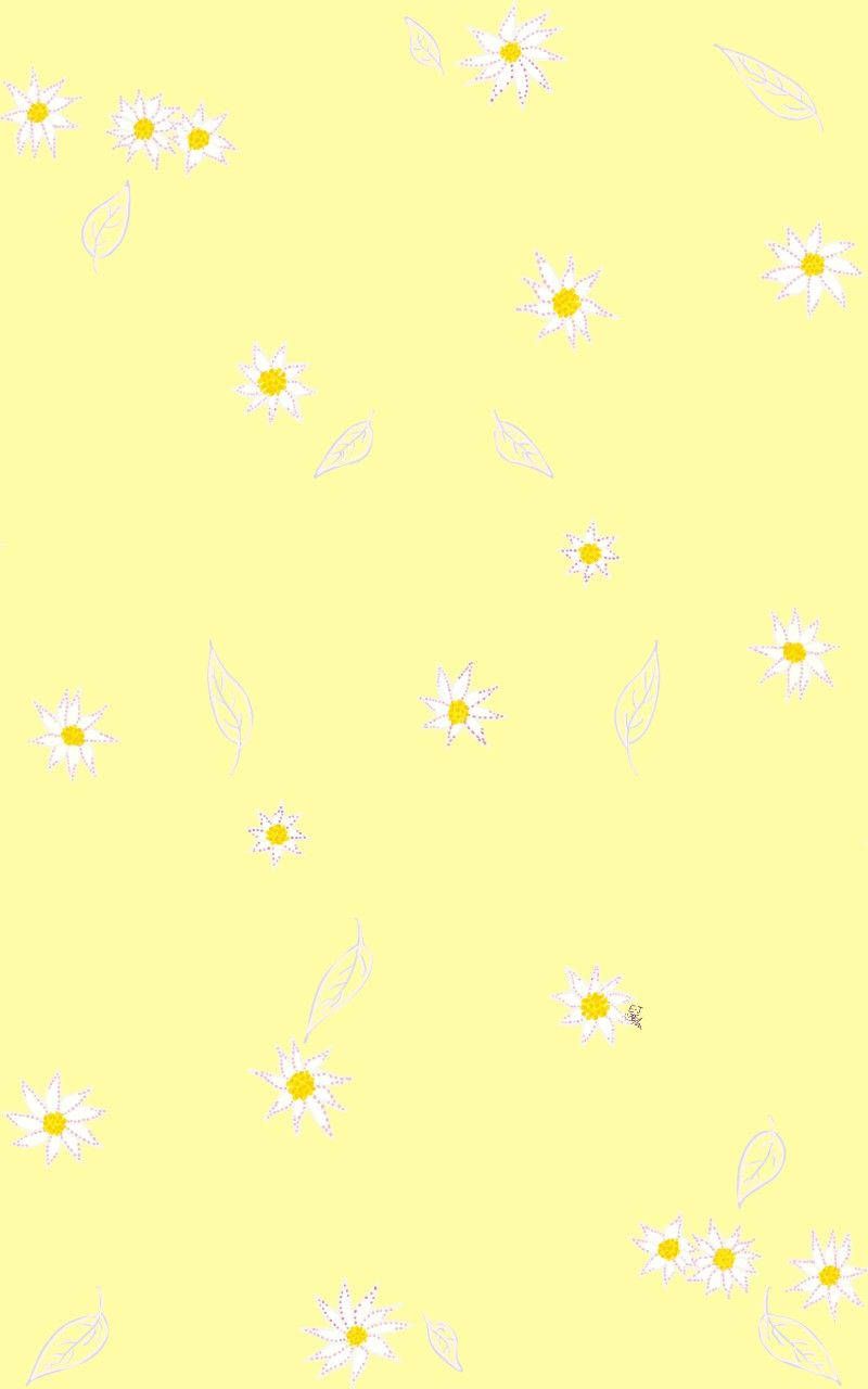 Download Daisy Flowers Over Cute Pastel Yellow Aesthetic Wallpaper