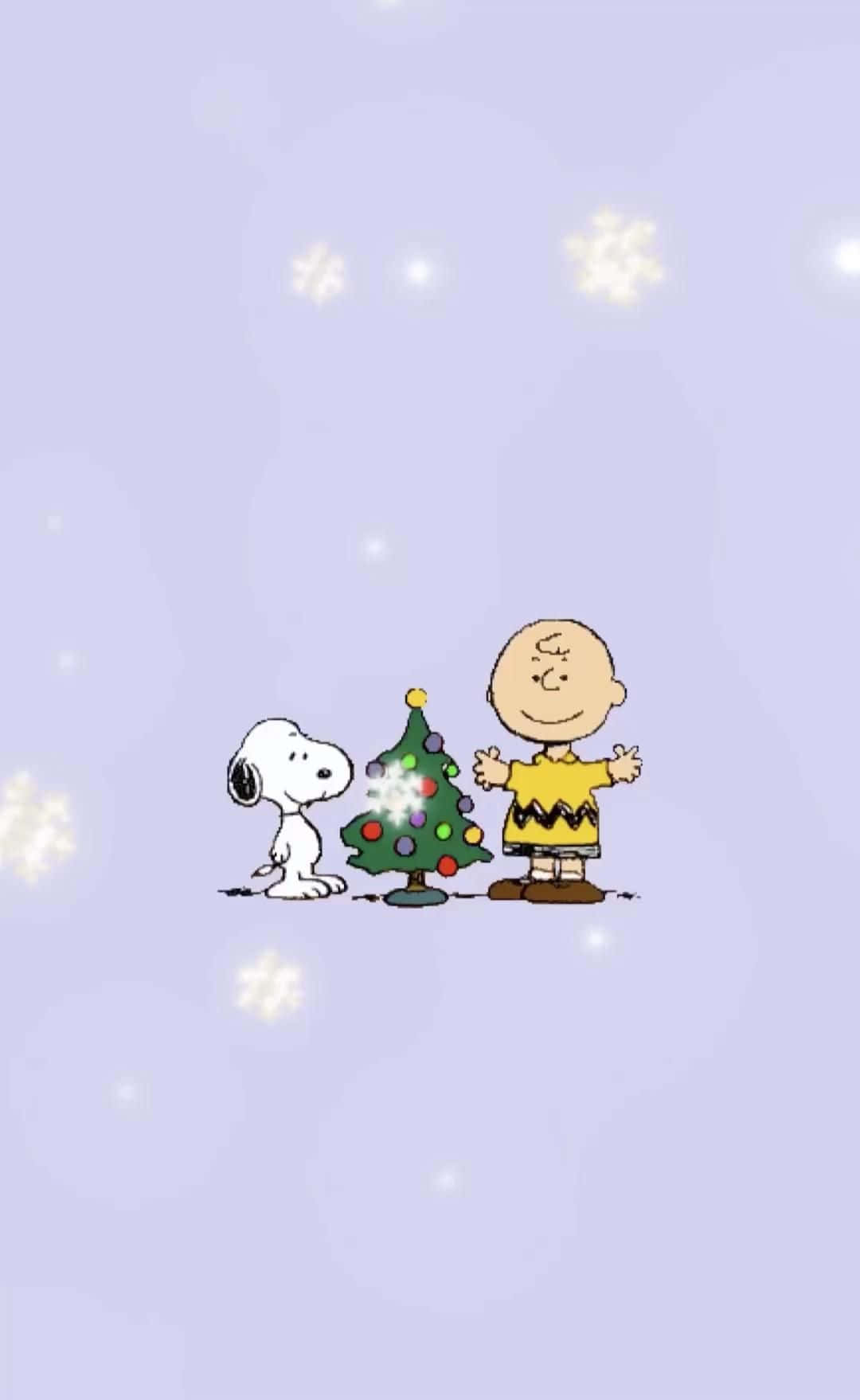Download Cute Snoopy Christmas Tree With Charlie Brown Wallpaper