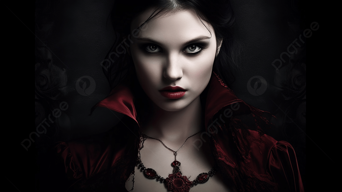 A beautiful woman with a vampire look, Download high quality wallpaper. - Vampire