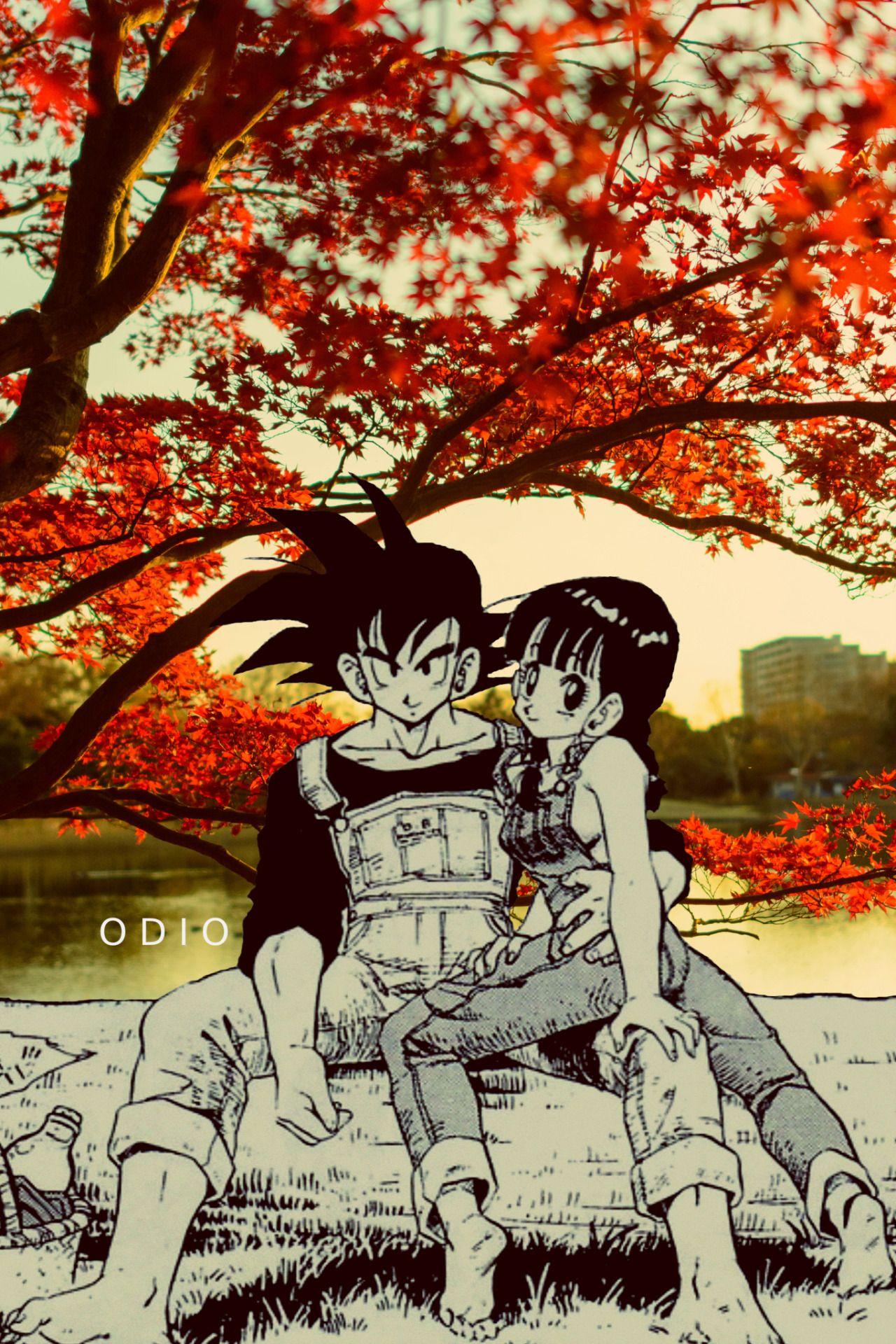 Gohan and trunks sitting under a tree - Dragon Ball