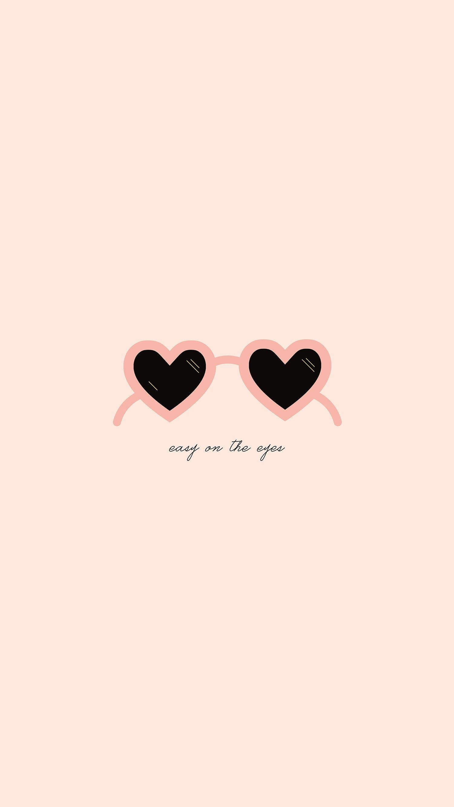 A pink background with black hearts and sunglasses - Valentine's Day