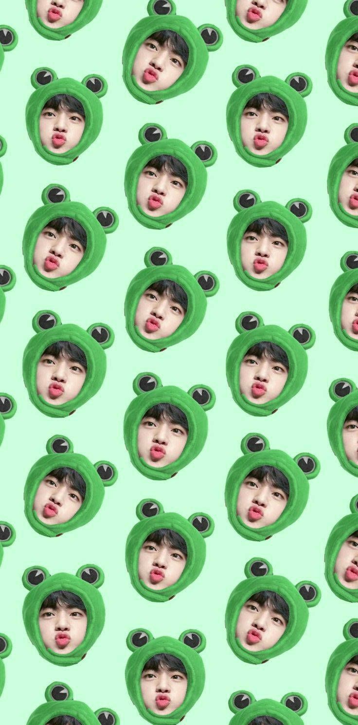 Download Bts Aesthetic Seokjin Frog Character Wallpaper