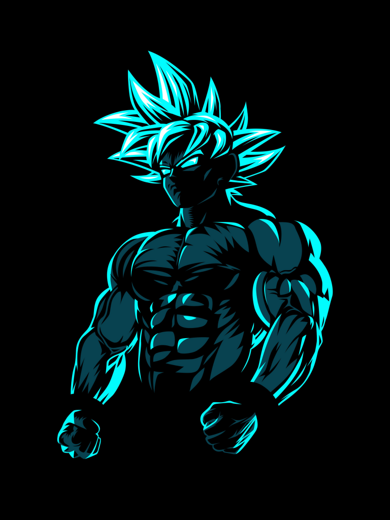 Goku blue neon wallpaper - Goku