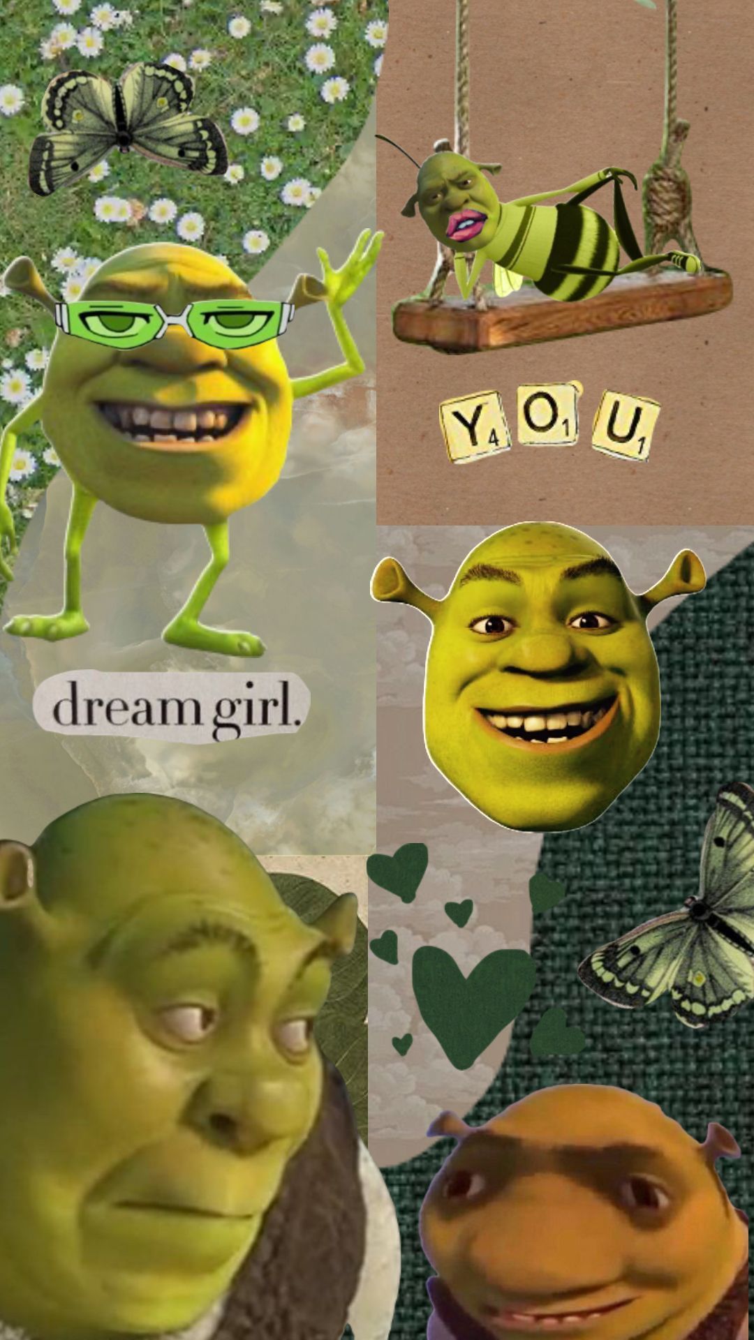 A collage of Shrek images with the words 