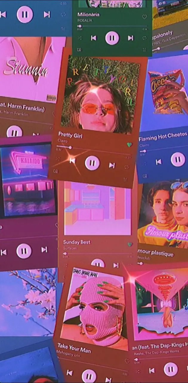 A computer screen with many different music videos on it - Spotify