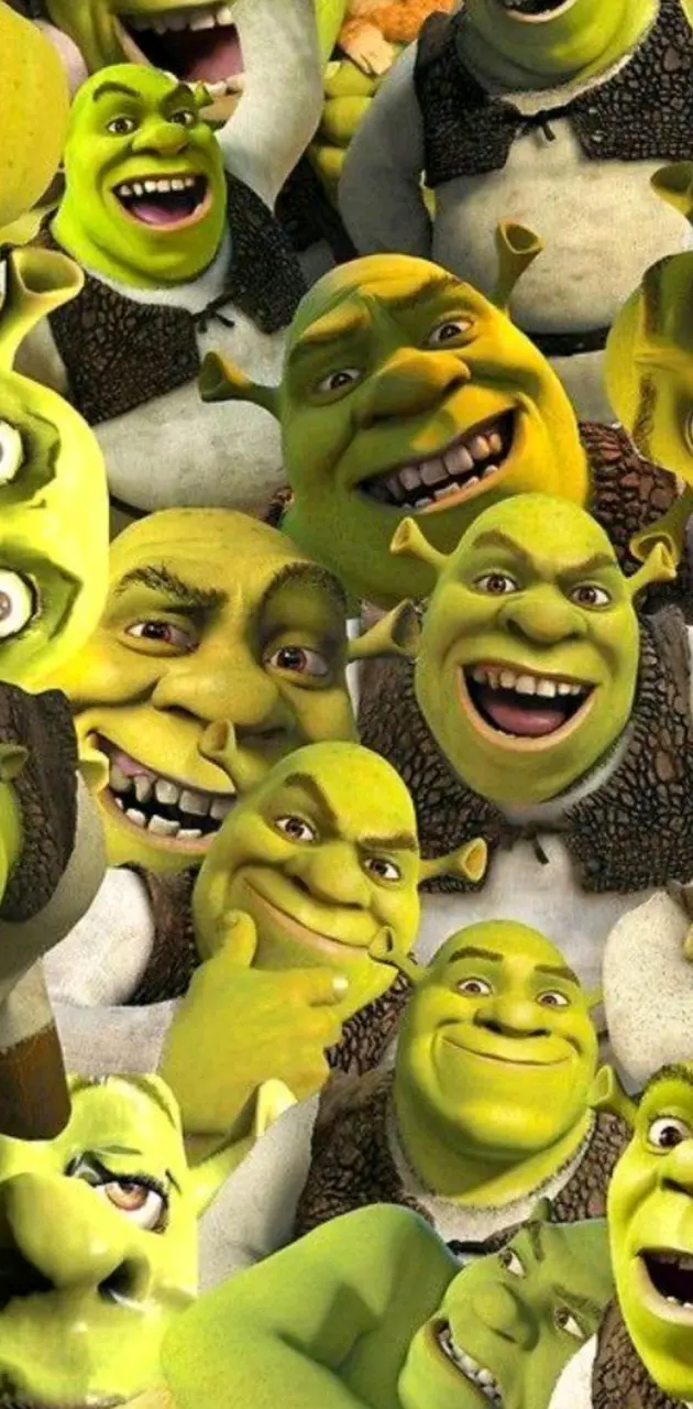 A group of Shrek characters smiling at the camera - Shrek