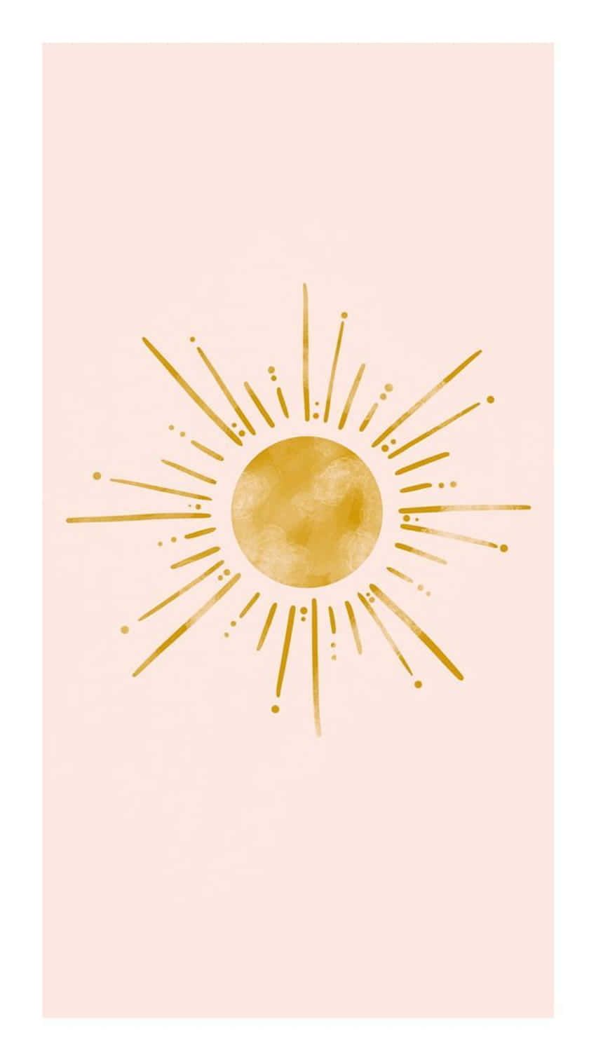 A watercolor painting of a sun on a pink background - Sun, sunshine