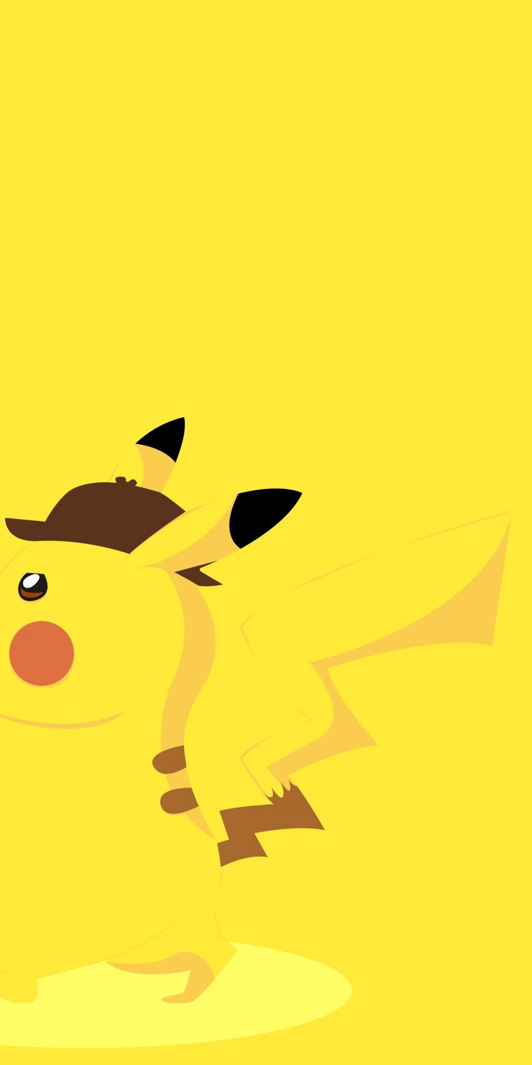 Pikachu Wallpaper 4K, Yellow background, Minimal art