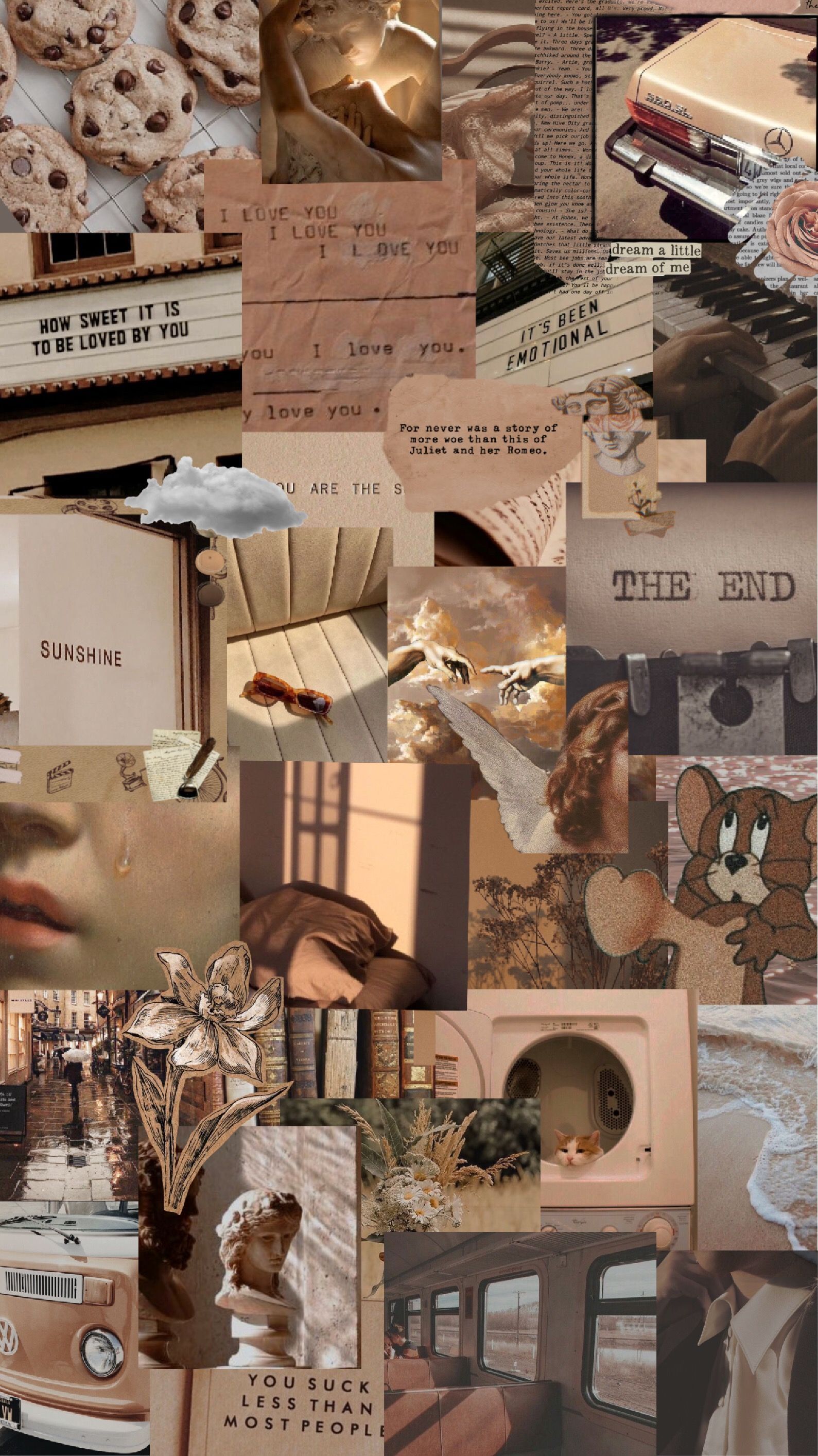 Brown Aesthetic Collage Wallpaper