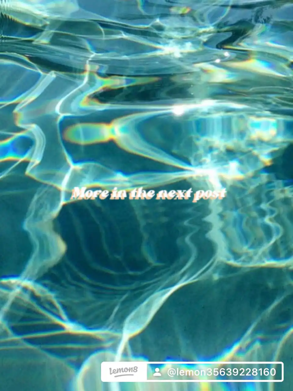 A pool of water with a text overlay that says 