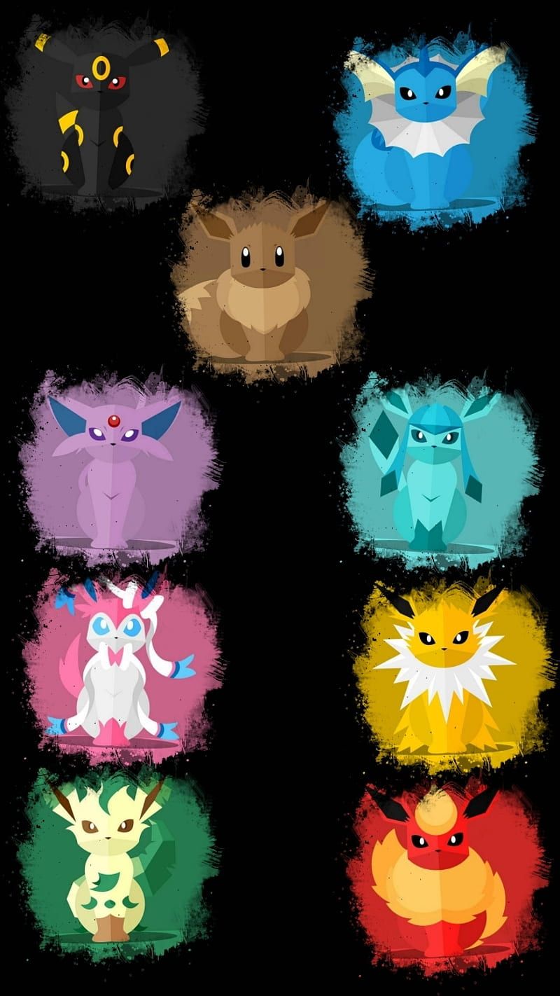 Eevee evolution wallpaper for phone - Pokemon