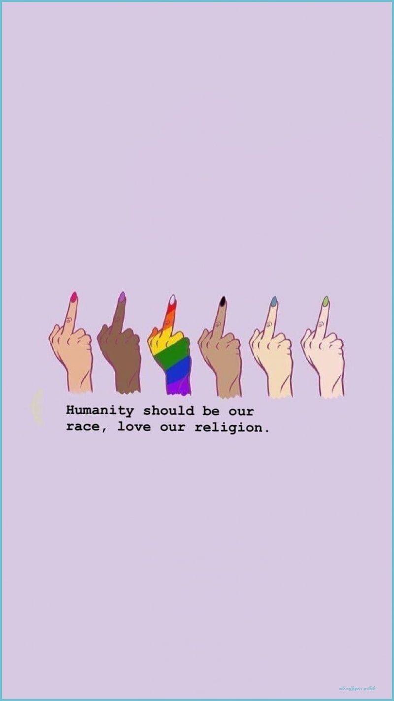 Middle finger with different colored nail polish on each finger, middle finger wallpaper, humanity should be our race, love our religion - Pretty