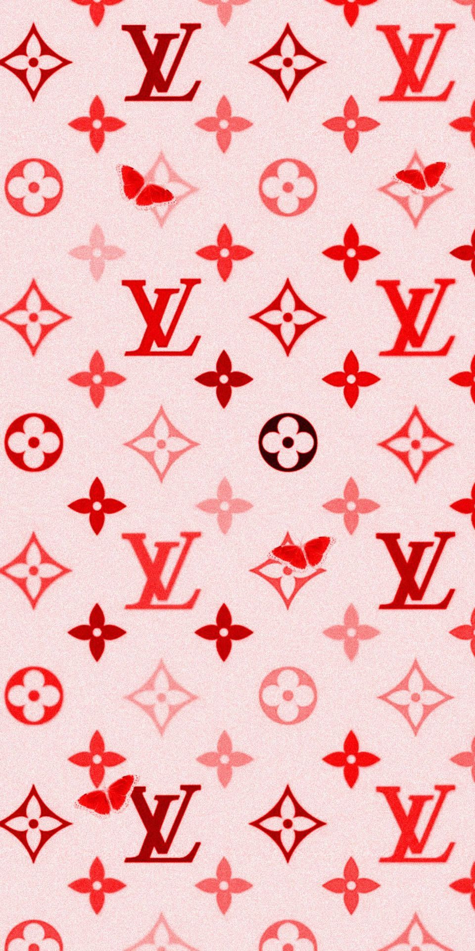 IPhone wallpaper with a red Louis Vuitton pattern - Louis Vuitton