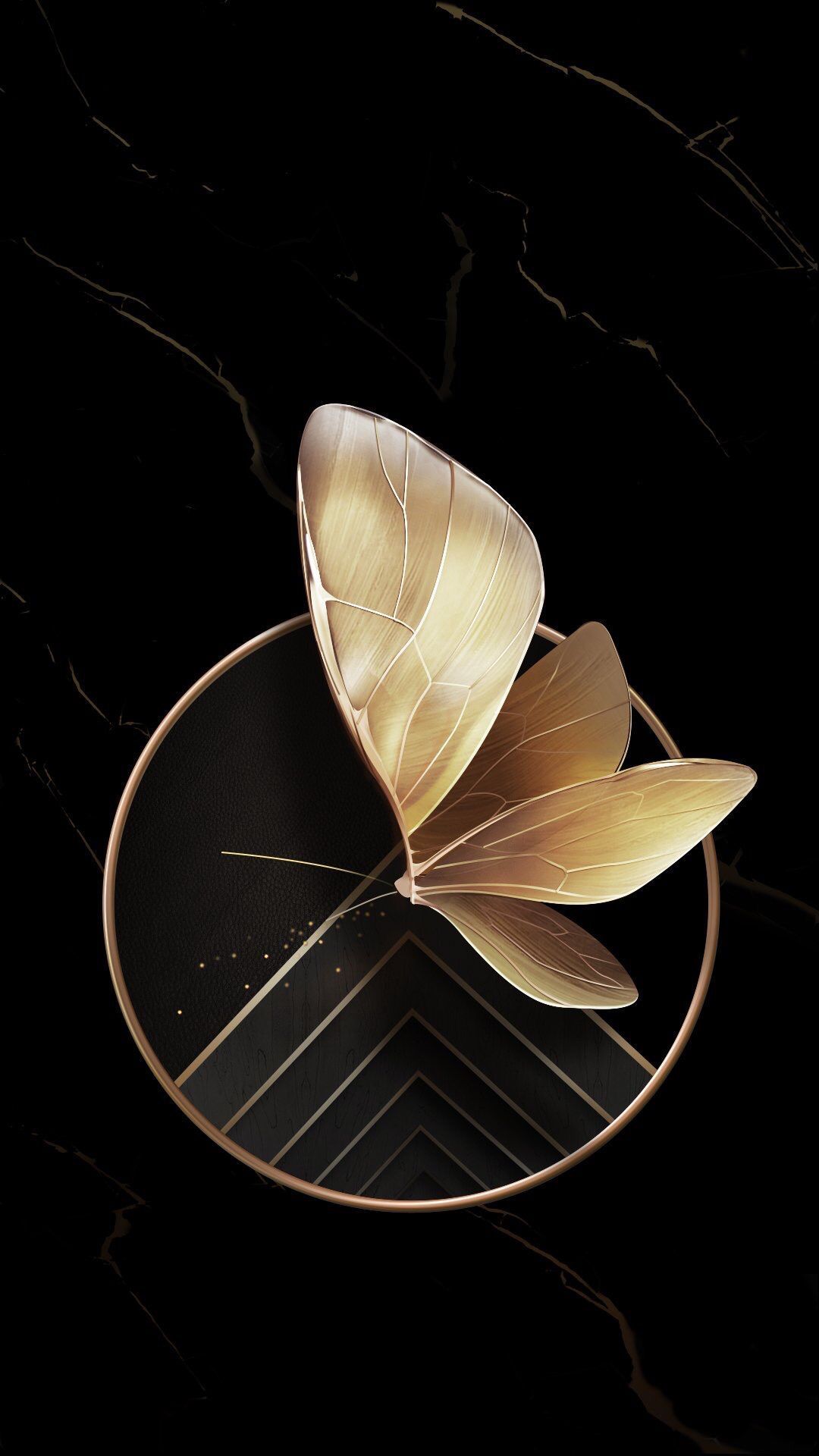 A butterfly sitting on top of an object - Gold