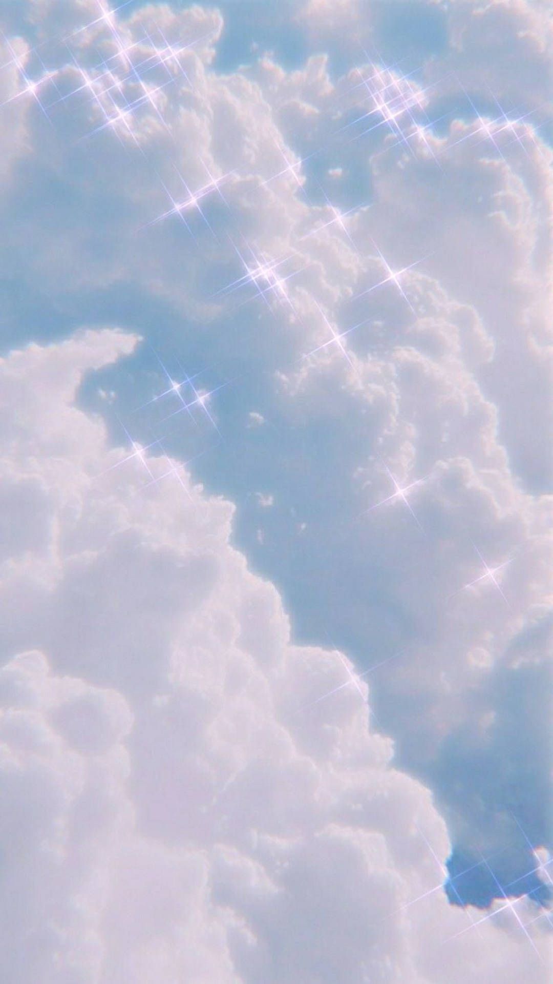 Light blue, cloud, bling, vintage clouds