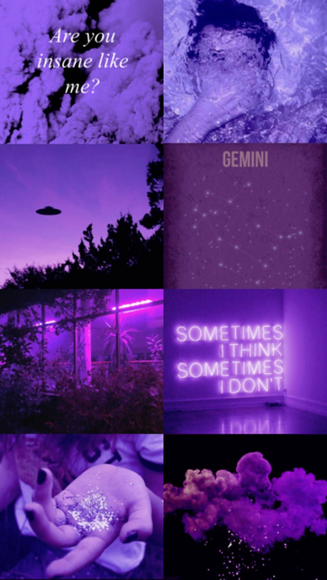 Download Gemini Zodiac Aesthetic Purple Collage Wallpaper