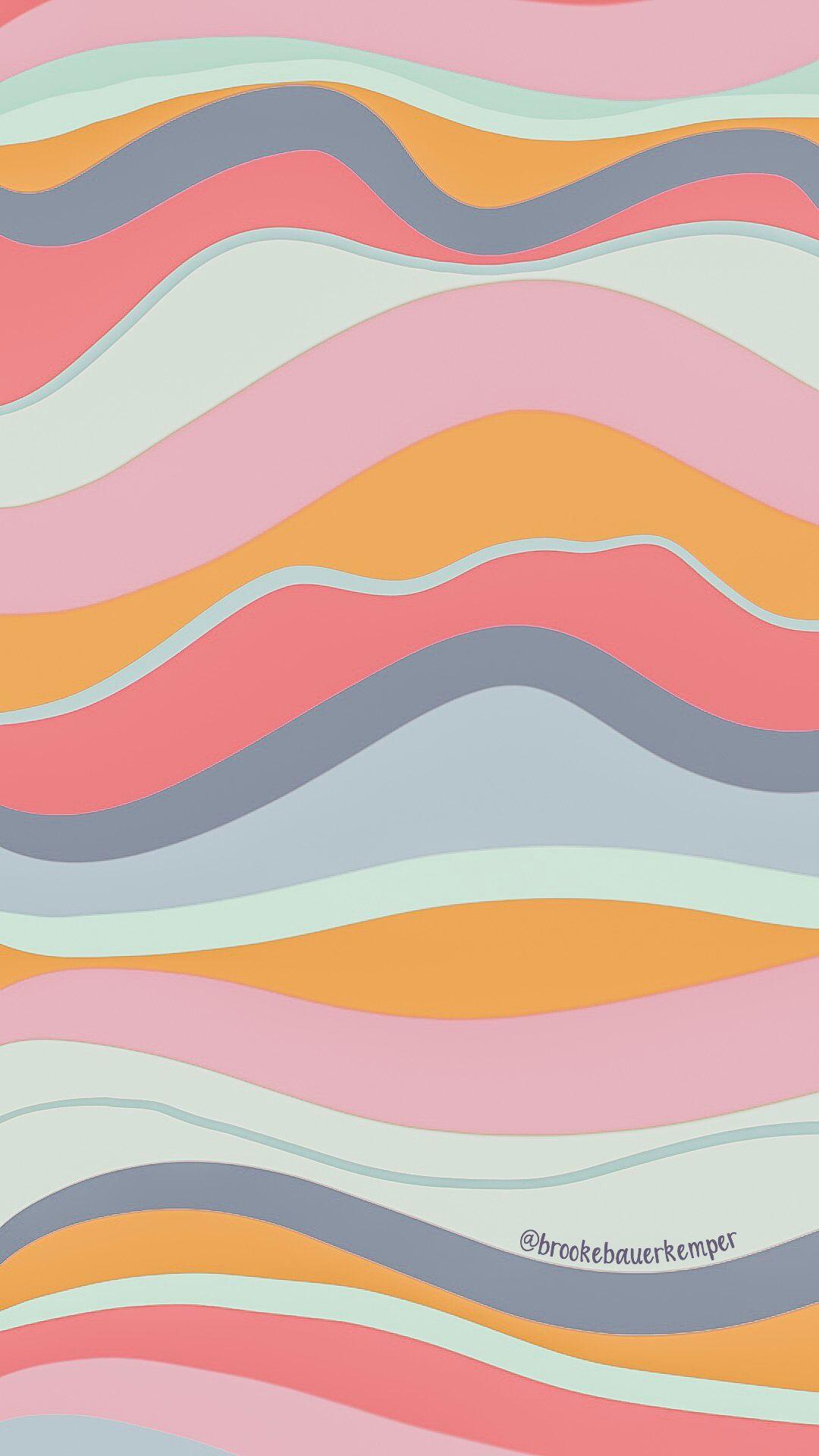 A colorful abstract pattern of wavy lines in pastel colors - VSCO