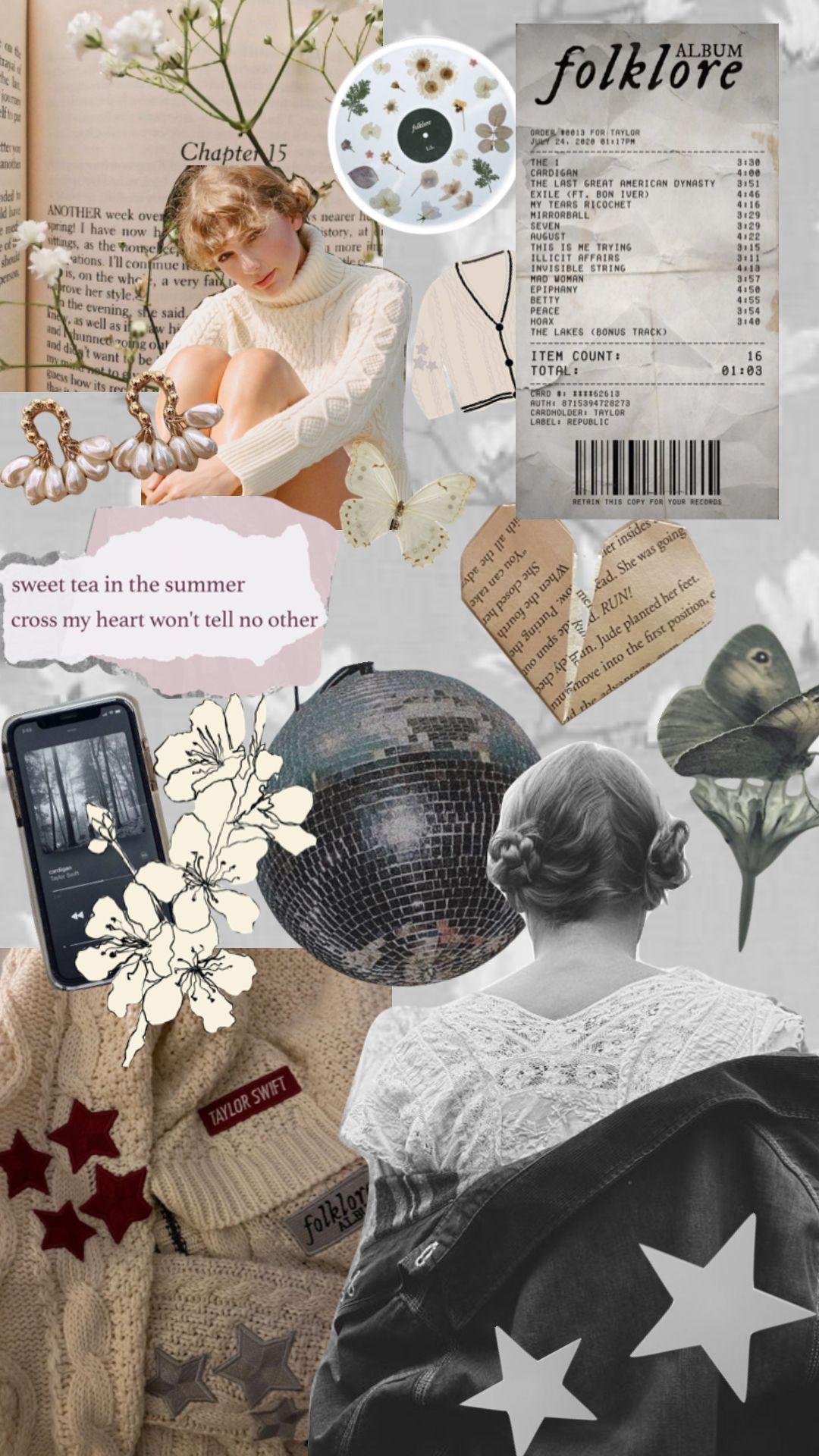 Aesthetic collage for Taylor Swift's album 