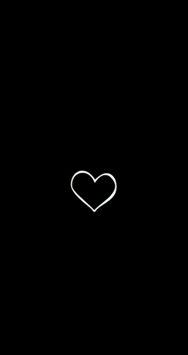 Black background with a white heart - Heart, black heart