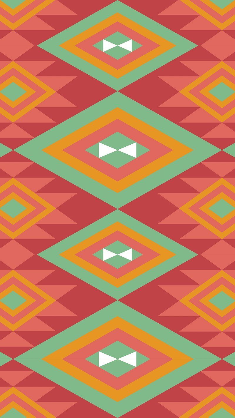 A pattern with orange, green and pink shapes - Mexico