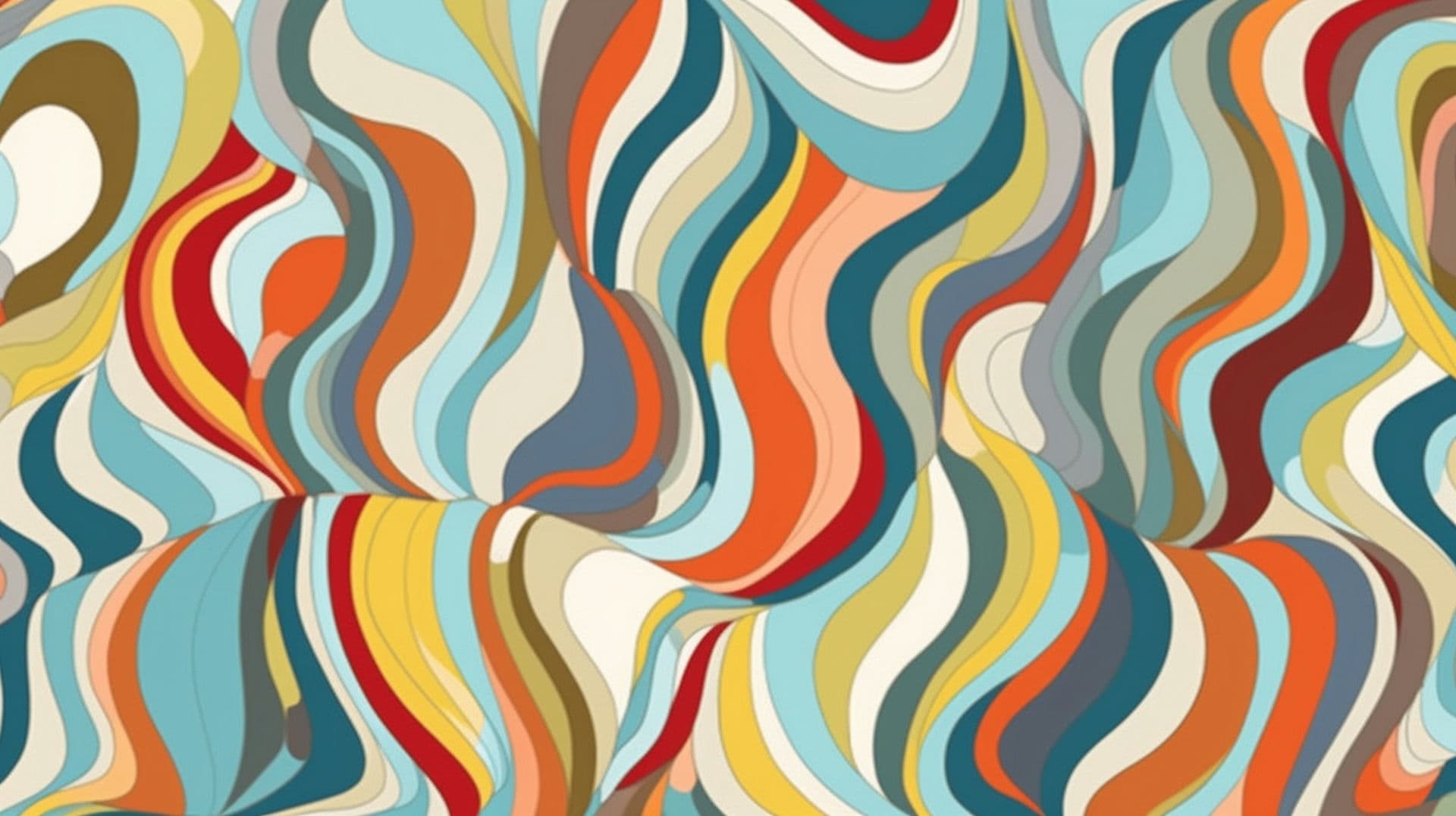 A colorful abstract art with wavy lines - Abstract