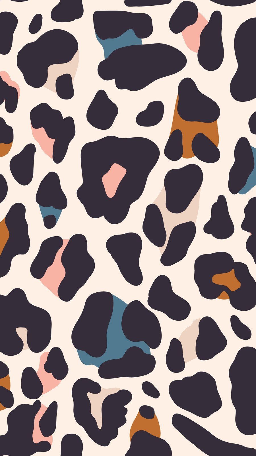 A leopard print phone wallpaper with a pastel color scheme - Abstract, leopard