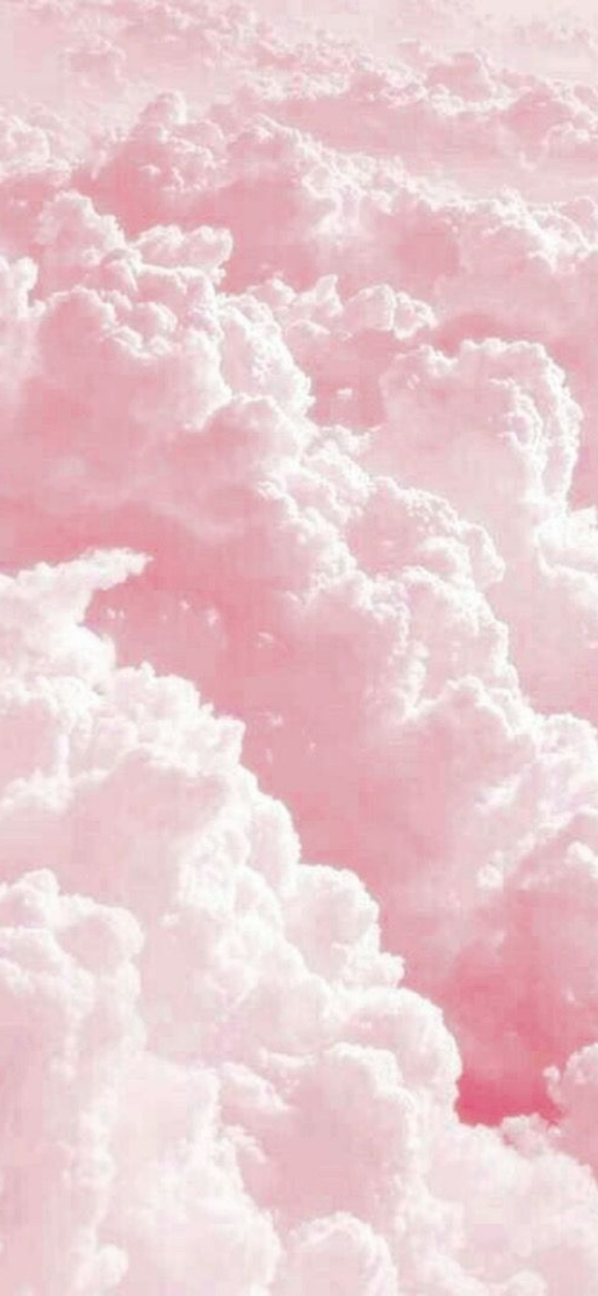 Pink aesthetic background with white clouds in the sky - Soft pink, light pink
