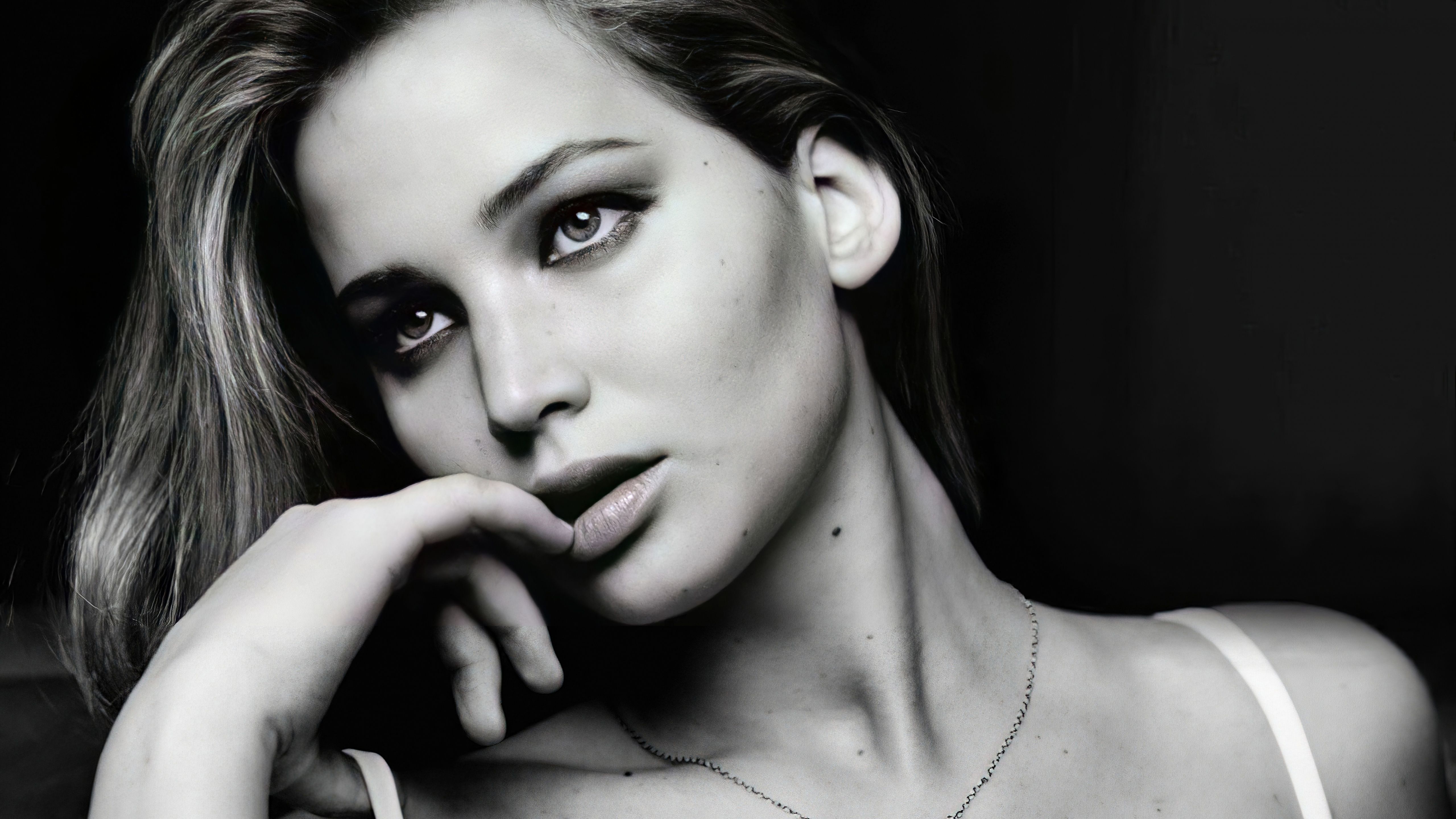 Jennifer Lawrence Wallpaper 4K, Actress, Monochrome, 5K