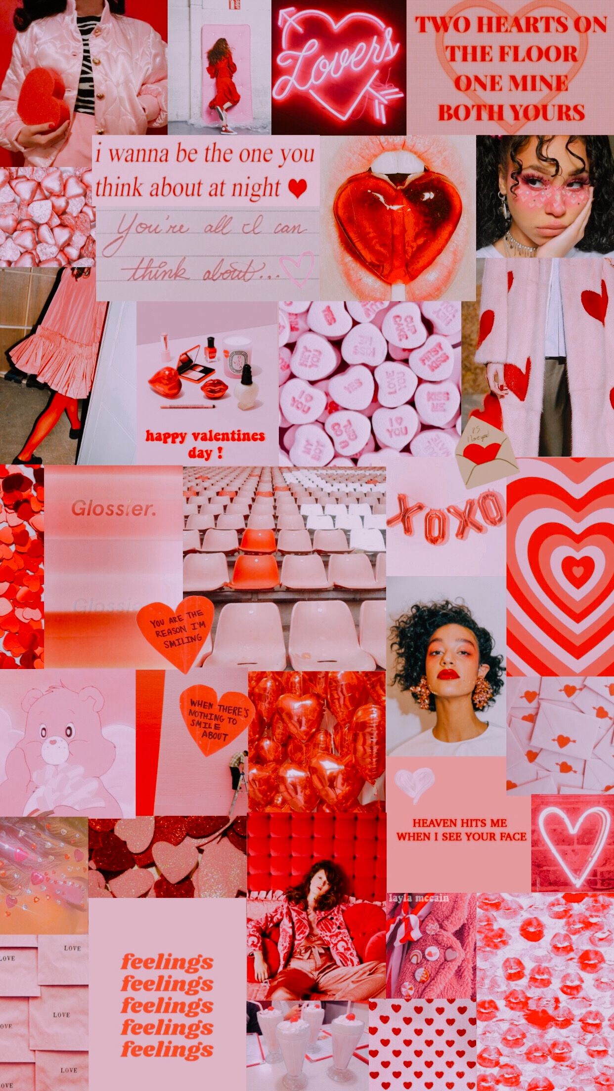 A collage of pictures with hearts and love - Valentine's Day