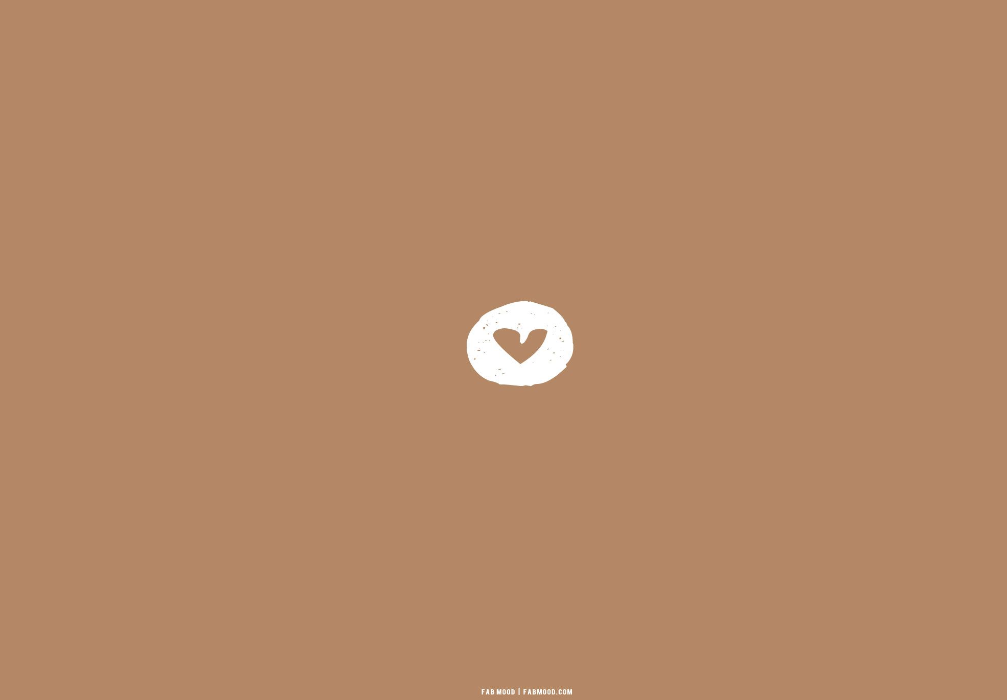 Brown Aesthetic Wallpaper for Laptop : Heart Cut Out Brown Background