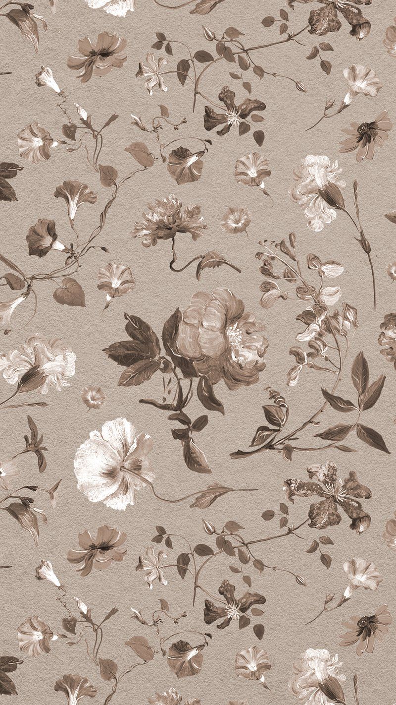 A brown and white floral pattern - Light brown