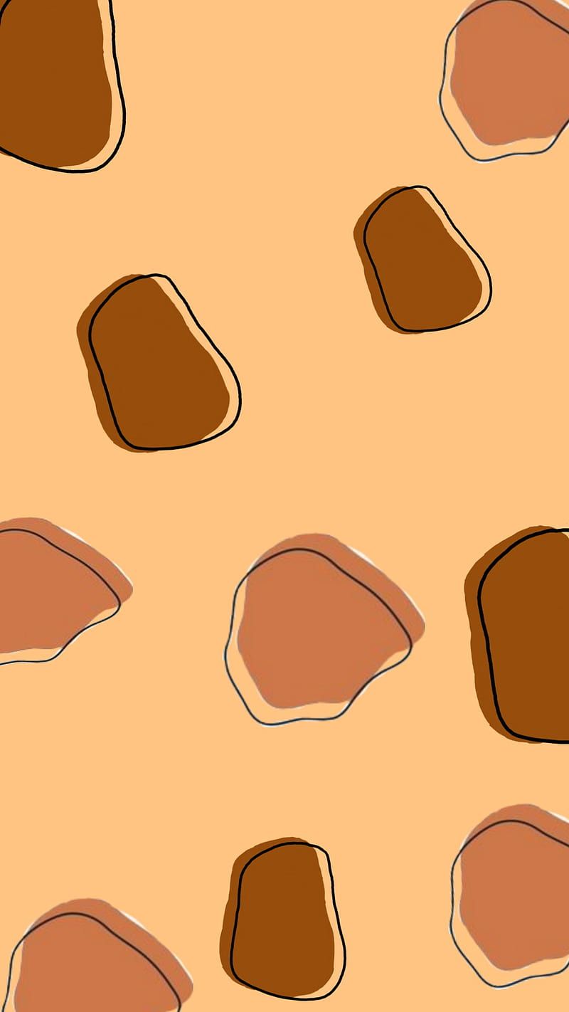 A brown and orange pattern of irregular shapes - Light brown