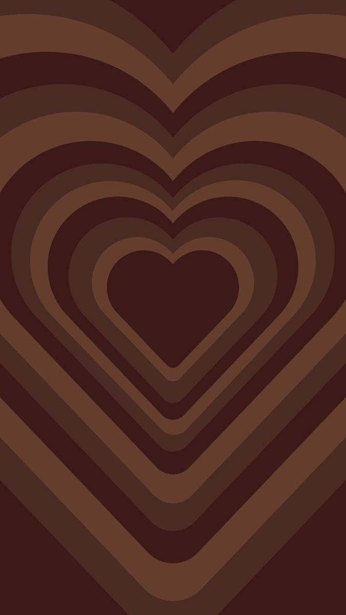 Download Dark Brown Aesthetic Hearts Wallpaper