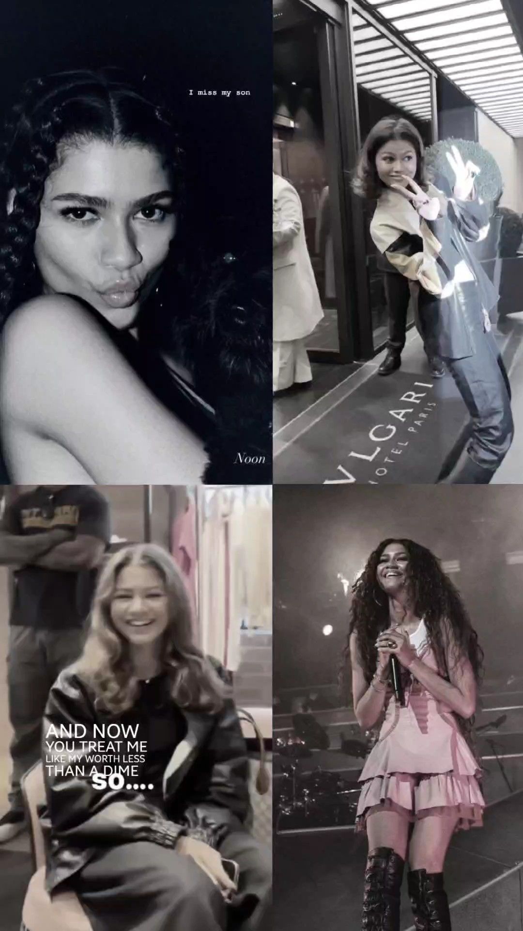 A collage of Lila and Zendaya, with the captions 