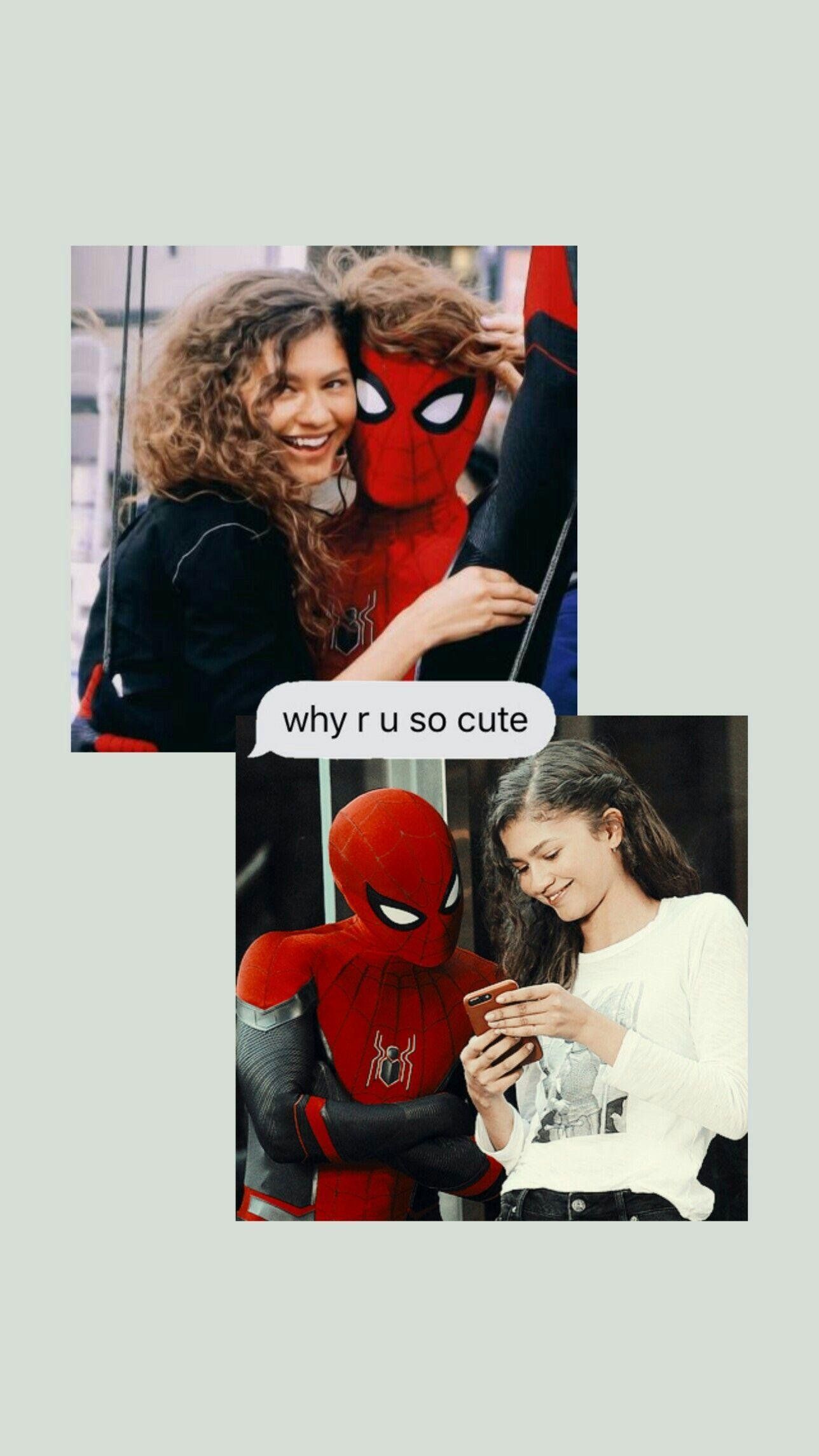 Collage of Zendaya and Tom Holland from the Spiderman movies - Zendaya, Tom Holland