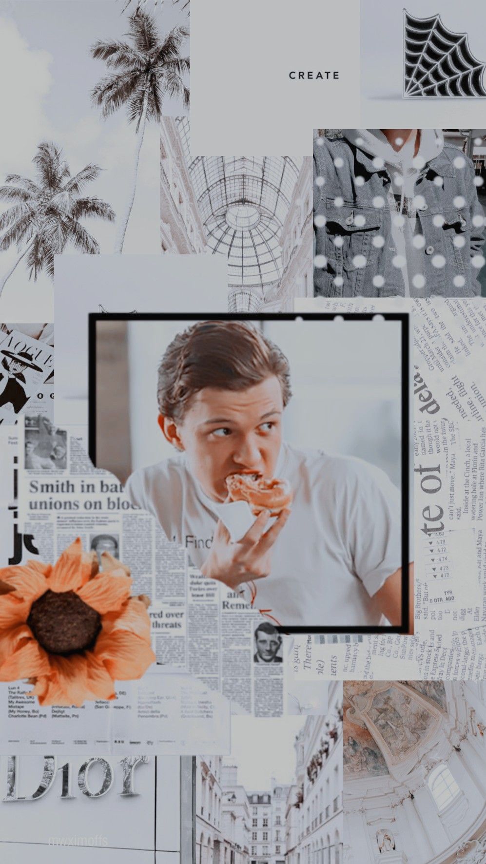 Tom Holland aesthetic wallpaper, collage, for phone, background - Tom Holland